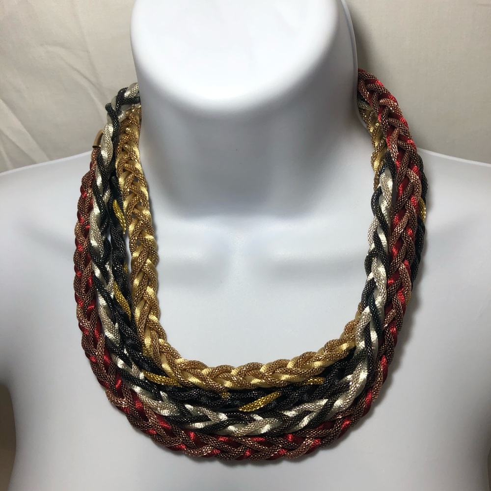 4 INDIVIDUAL BRAIDED Rope Necklace Set